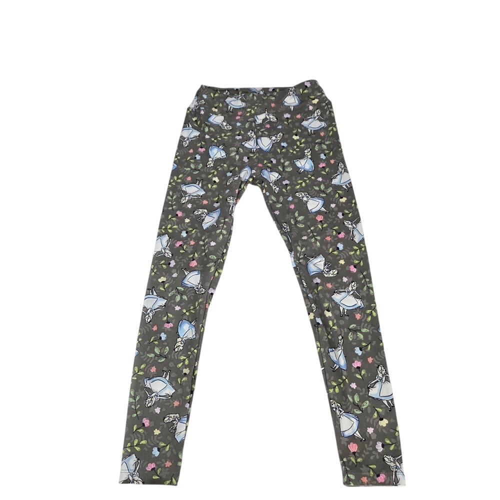Lularoe Alice In Wonderland Disney Leggings Womens One Size Gray Blue - Picture 3 of 10
